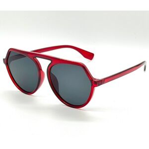 Red Aviator‎ Sunglasses Fashion Statement Trendy Sun Glasses Oversized Driving